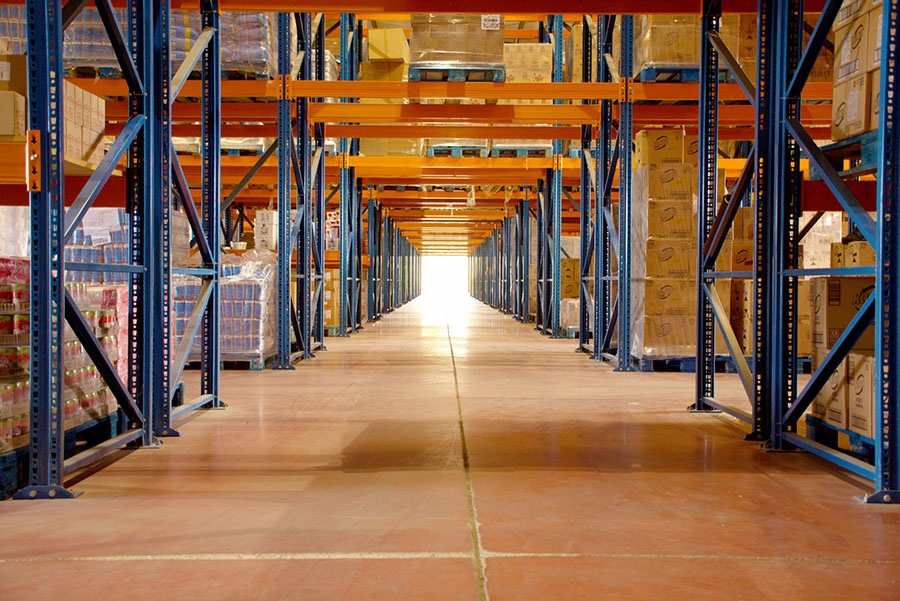 View of a storage area corridor